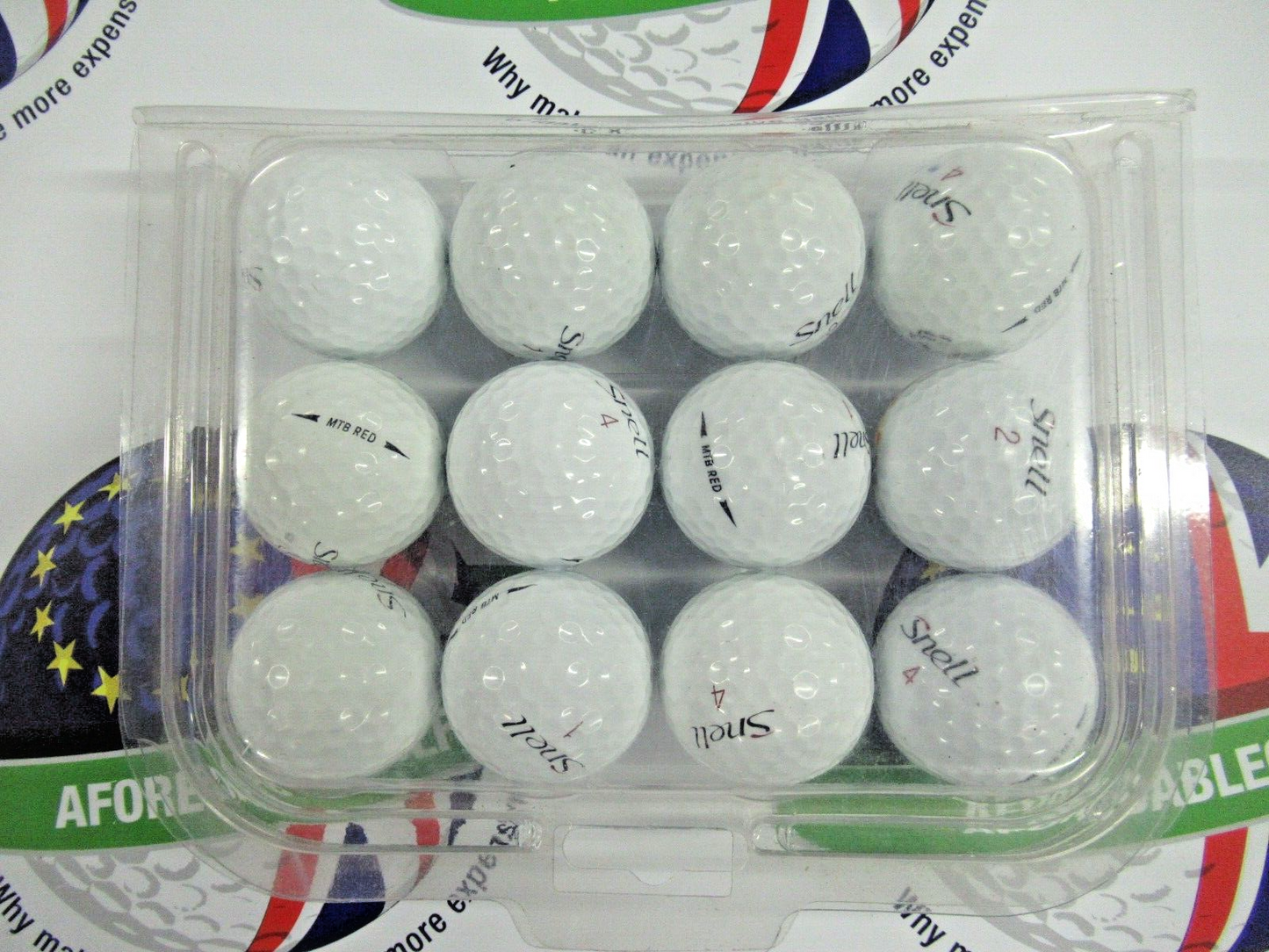 12 Snell Mtb Red Golf Balls Pearl/Pearl 1 Grade