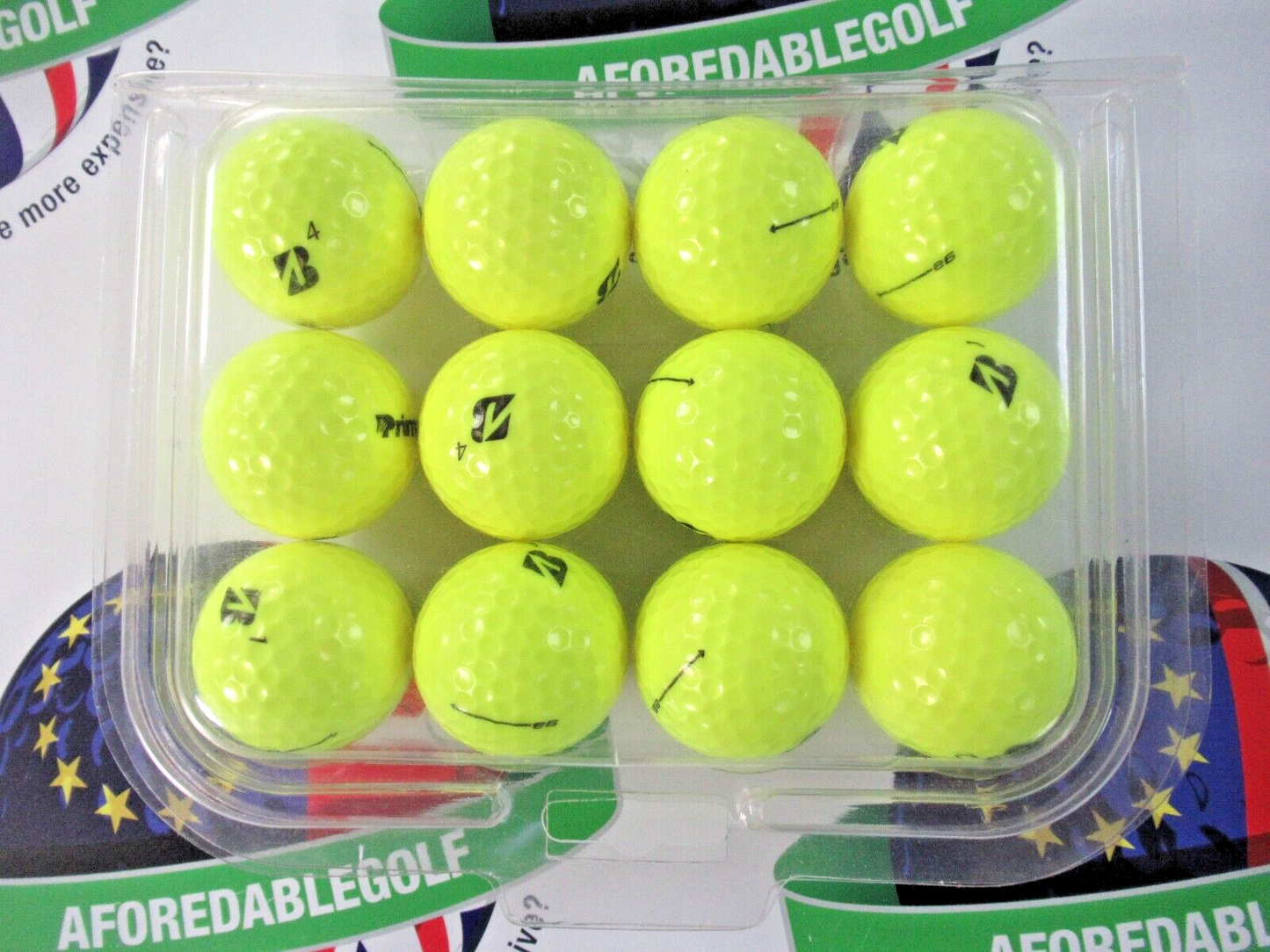 12 Bridgestone E6 Optic Yellow Golf Balls Pearl/Pearl 1 Grade