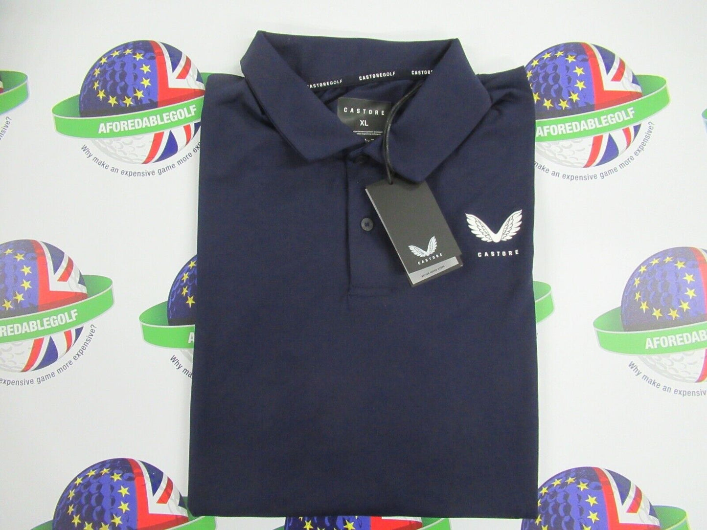 castore golf mens essential long sleeve polo shirt midnight navy uk size xl