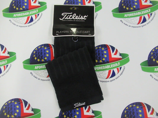 new titleist players trifold cart black towel full loop terry 16" x 16"