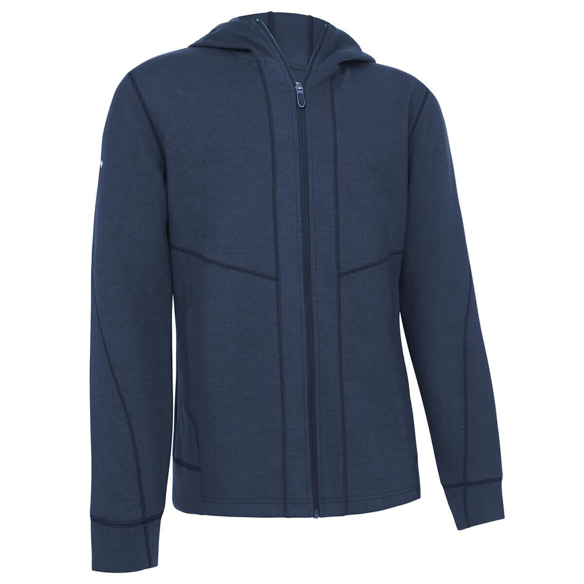 callaway weather series thermal hooded full zip sweater dark navy heather uk size xl