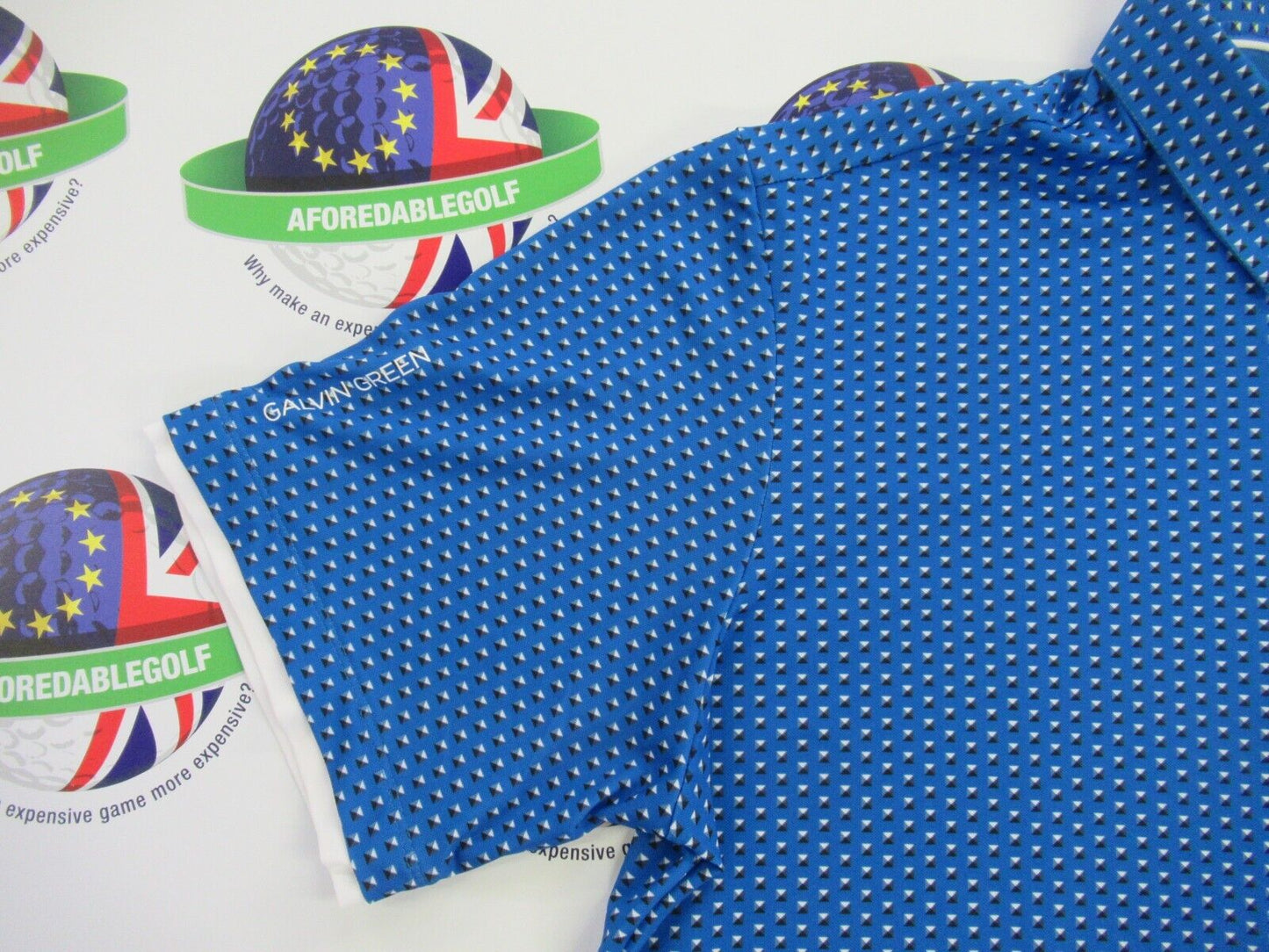 galvin green mark ventil8 plus polo shirt blue/white uk size xxl