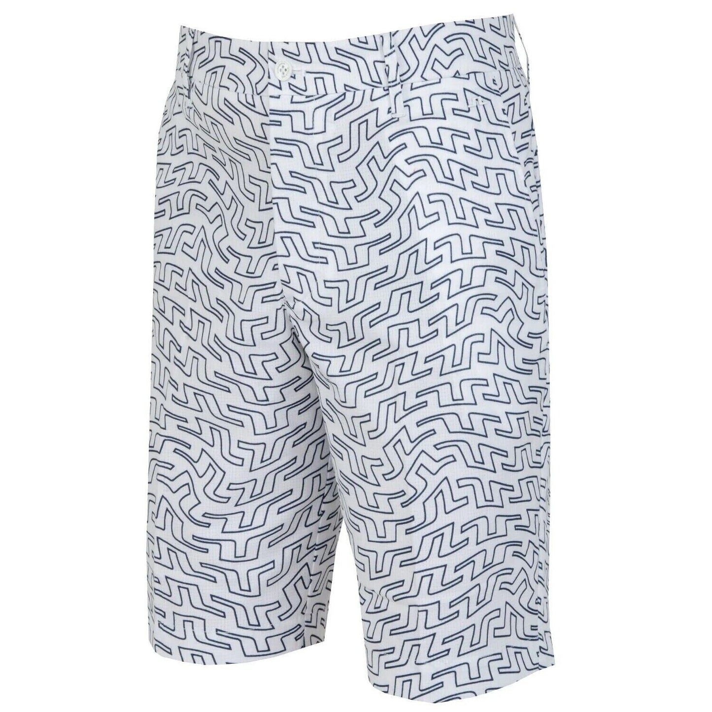 J Lindeberg Tim White Outline Bridge Swirl Golf Shorts Waist 30"