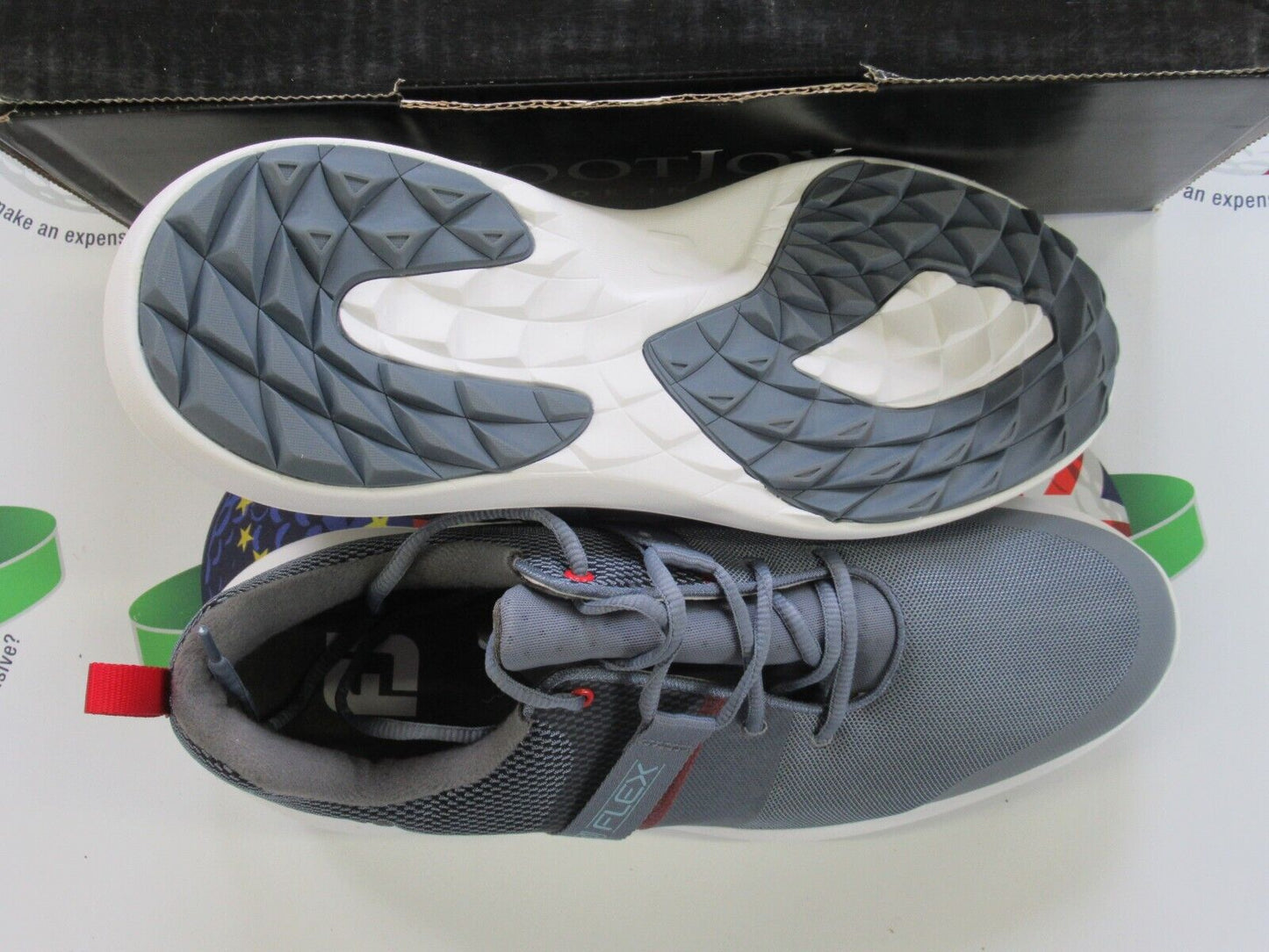 footjoy flex golf shoes 56122k grey/red uk size 8.5 medium