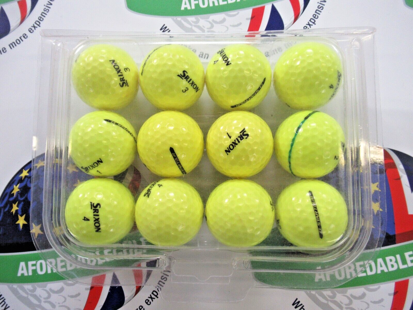 12 srixon q-star tour optic yellow golf balls pearl/pearl 1 grade