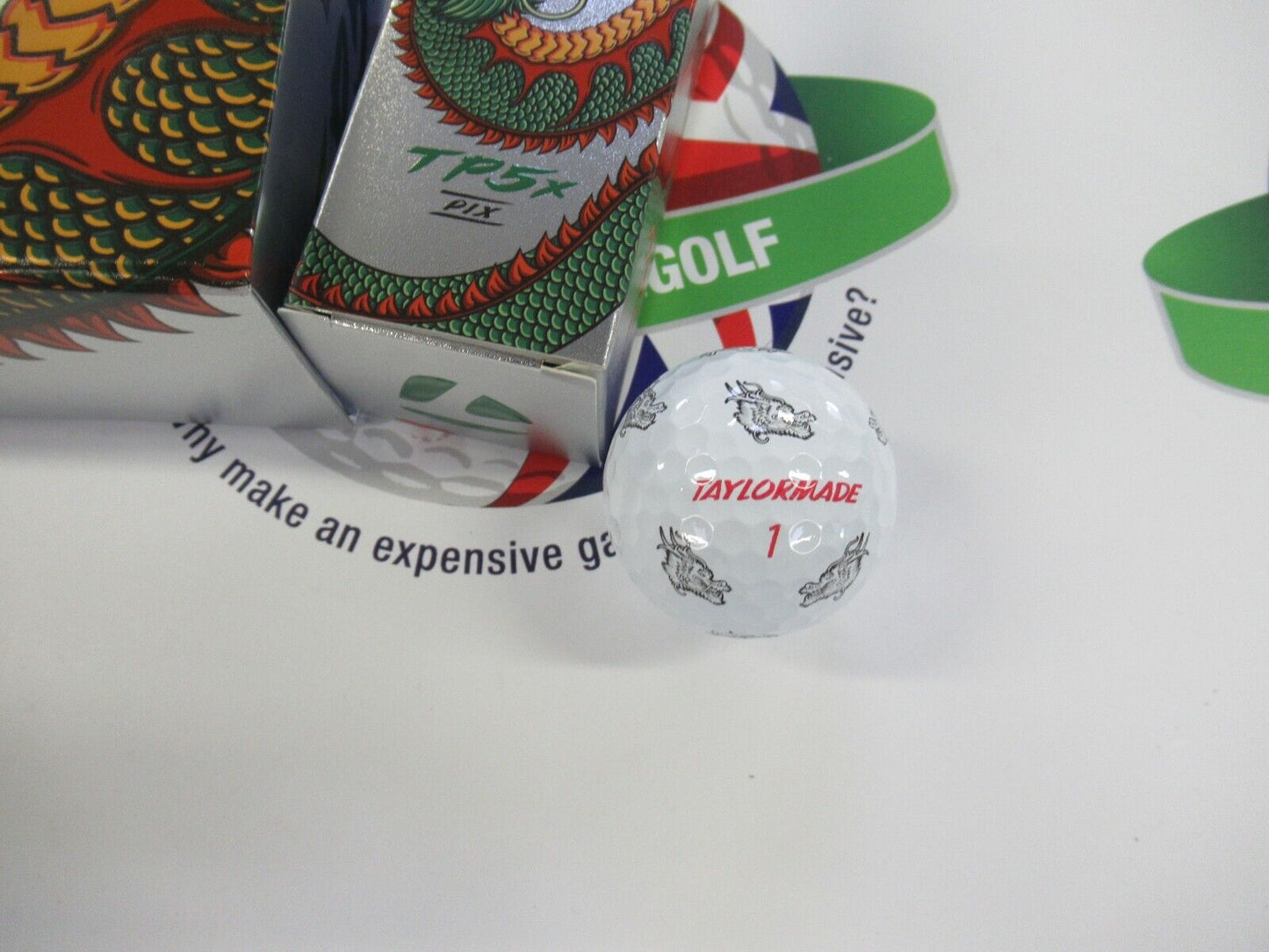 new 12 taylormade vault limited edition tp5 x pix dragon silver golf balls