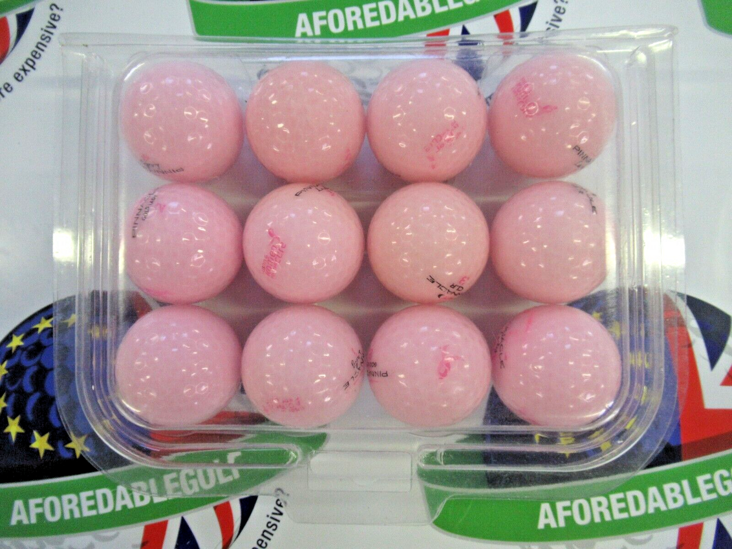 12 pinnacle clr pink golf balls pearl/pearl 1 grade