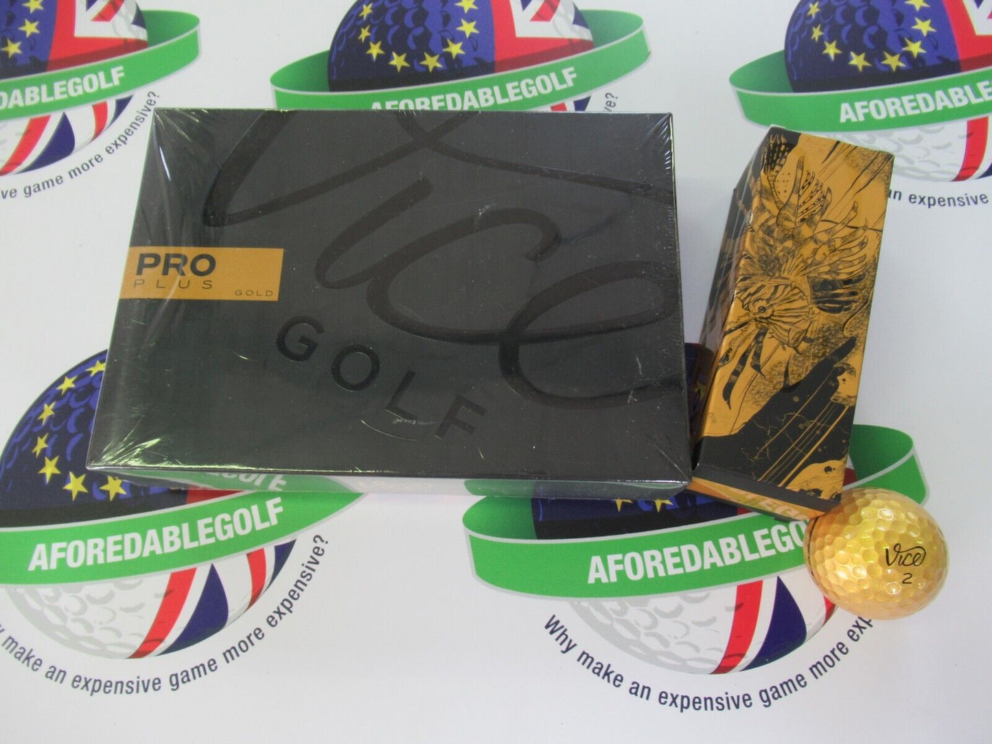 New 1 Dozen Vice Pro Gold Limited Edition Golf Balls