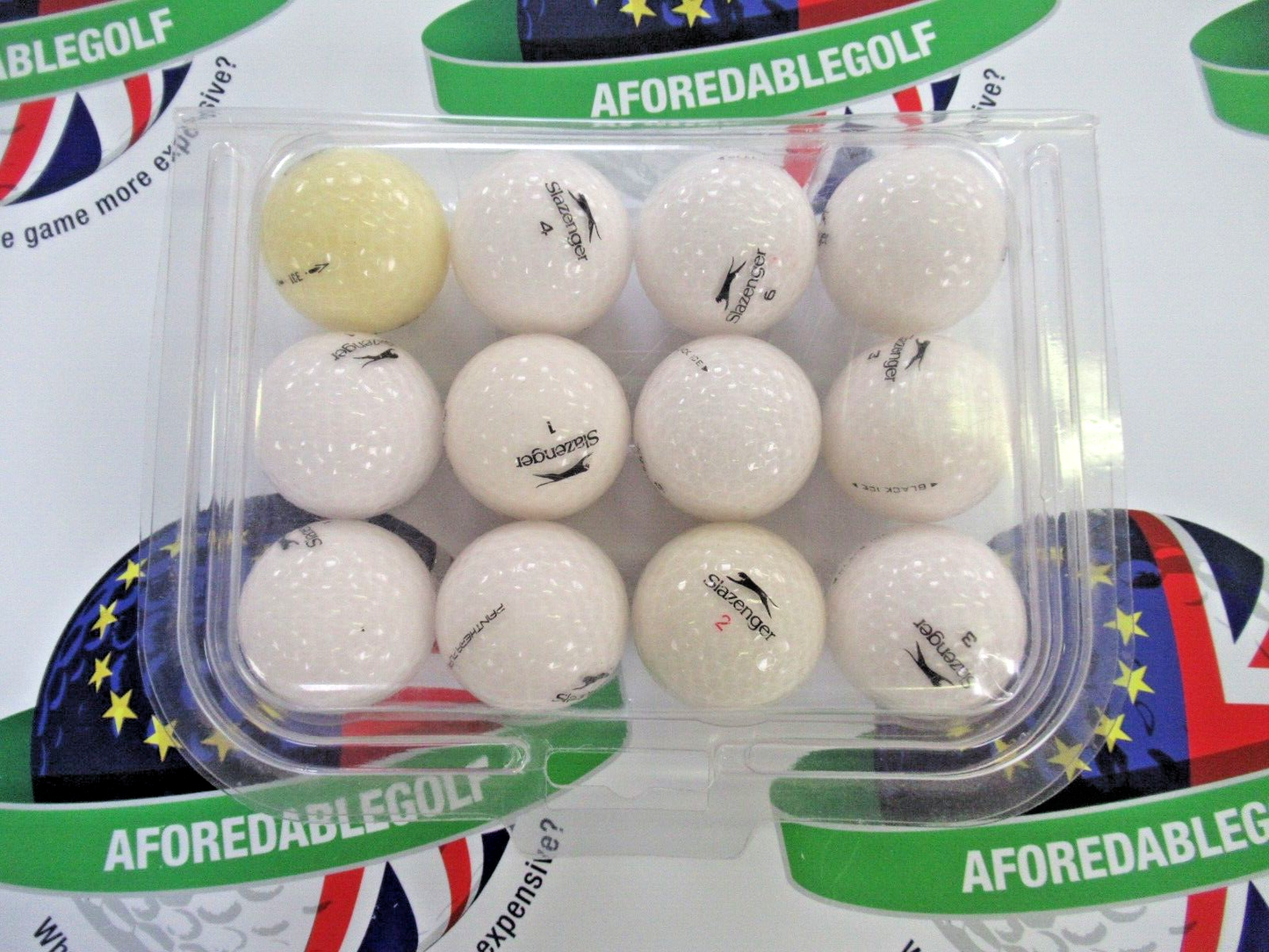 12 Slazenger Black Ice Pearl/Pearl 1 Grade Golf Balls