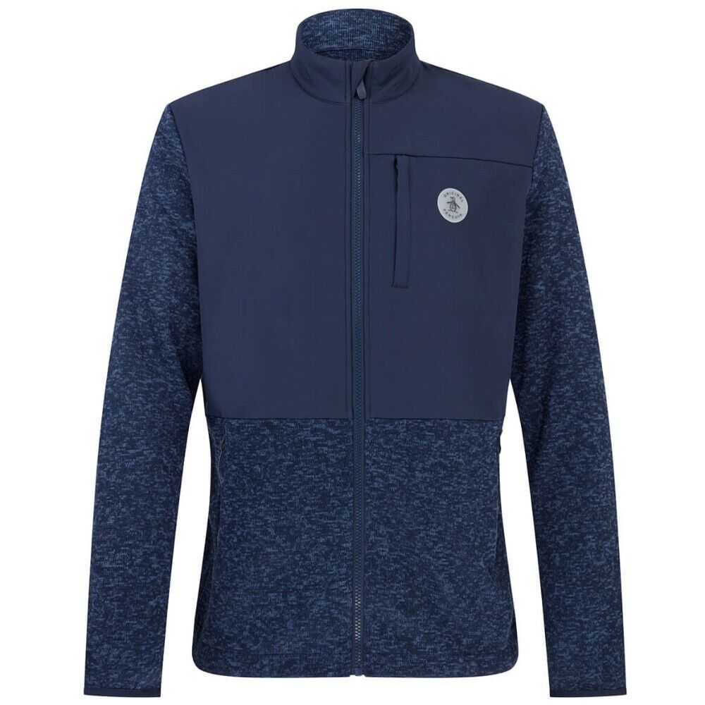 Original Penguin Golf Colour Block Thermal Fleece Black Iris Heather Small