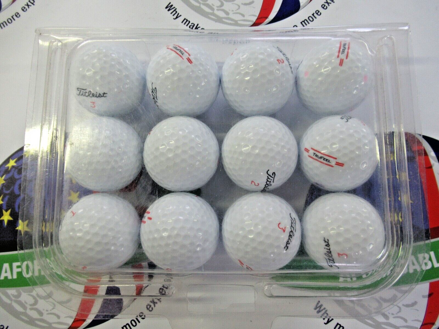 12 Titleist Trufeel Golf Balls Pearl/Pearl 1 Grade
