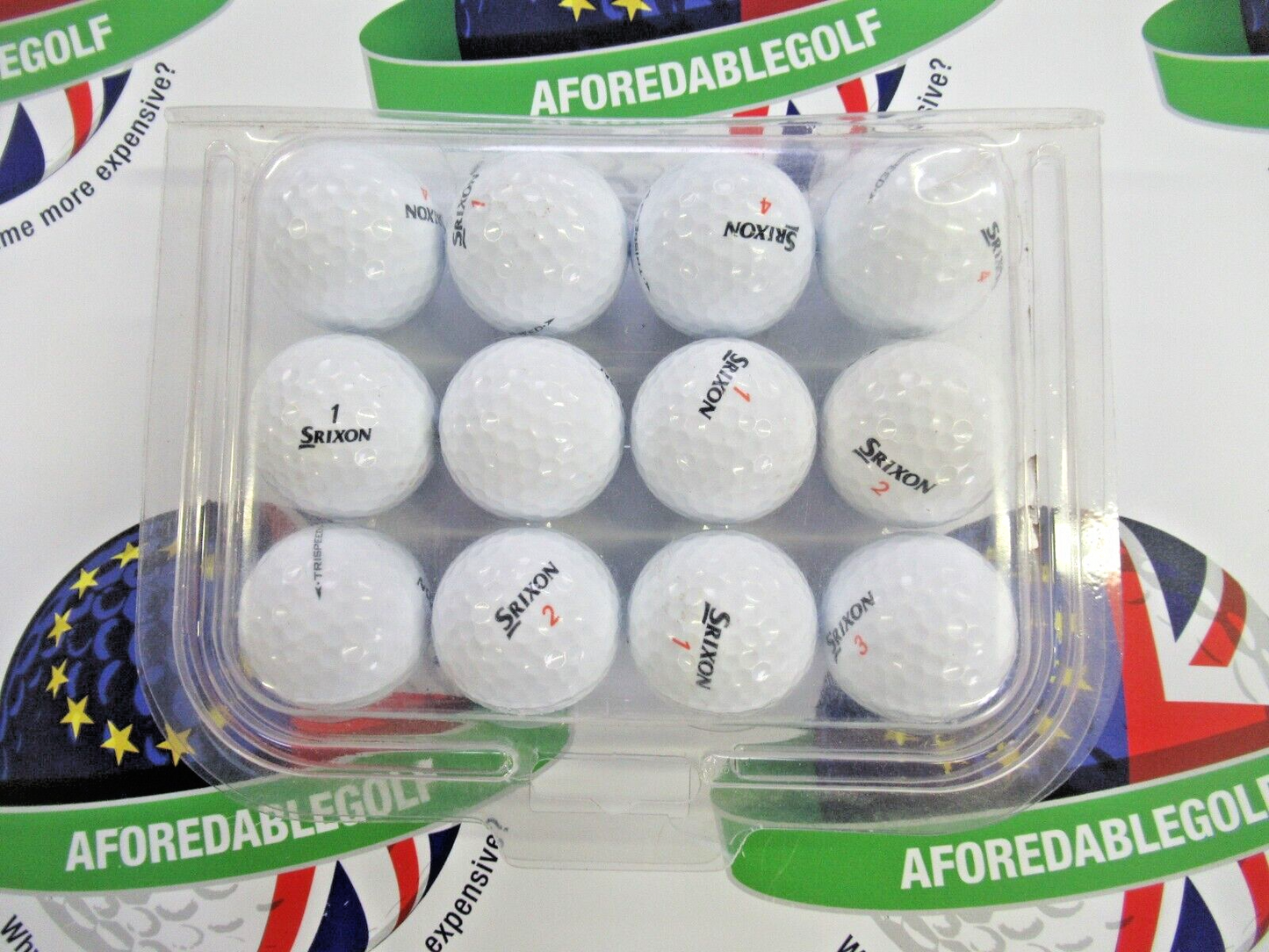 12 Srixon Trispeed White Golf Balls Pearl/Pearl 1 Grade