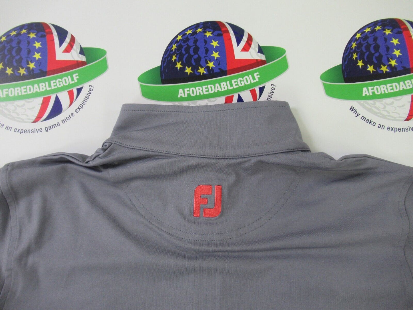 Footjoy Eu Engineered Chest Stripe Chill Out 1/2 Zip Top Graphite & Coral UK Size Small