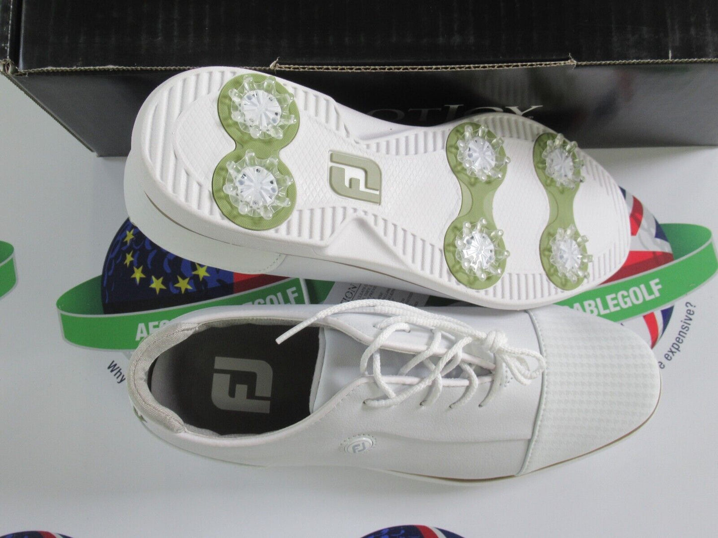 footjoy fj traditions womens golf shoes 97914k white uk size 7.5 wide/large