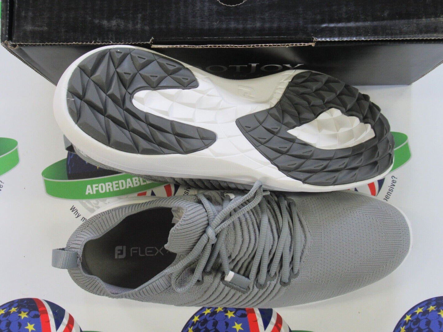 footjoy flex xp golf shoes 56273k grey/white uk size 8.5 medium