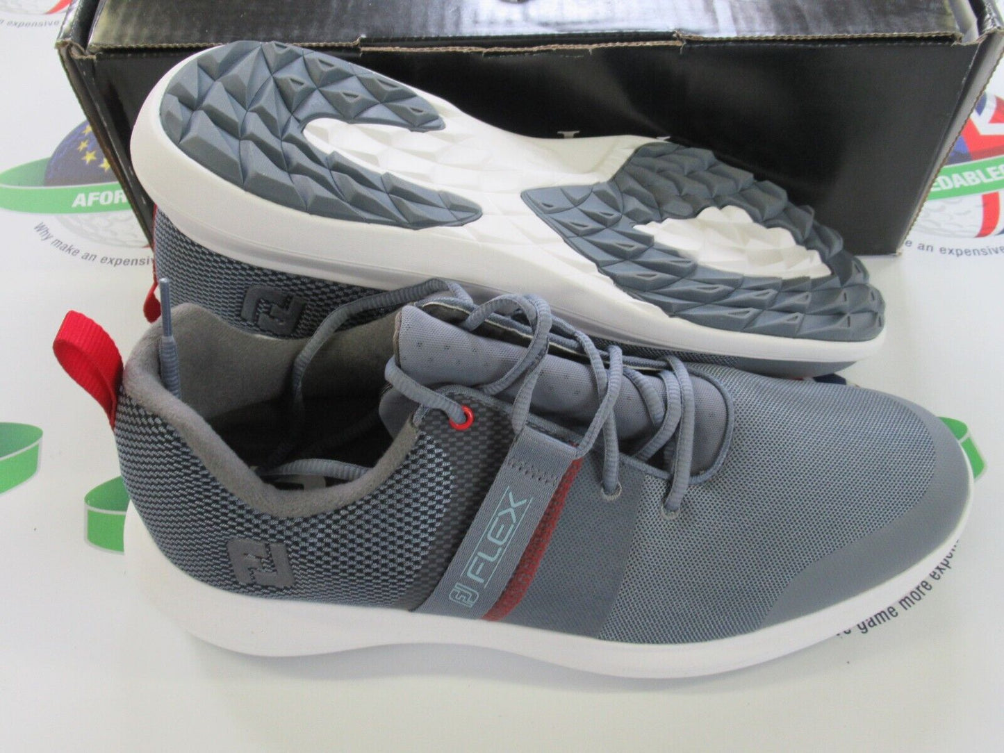 footjoy flex golf shoes 56122k grey/red uk size 8.5 medium