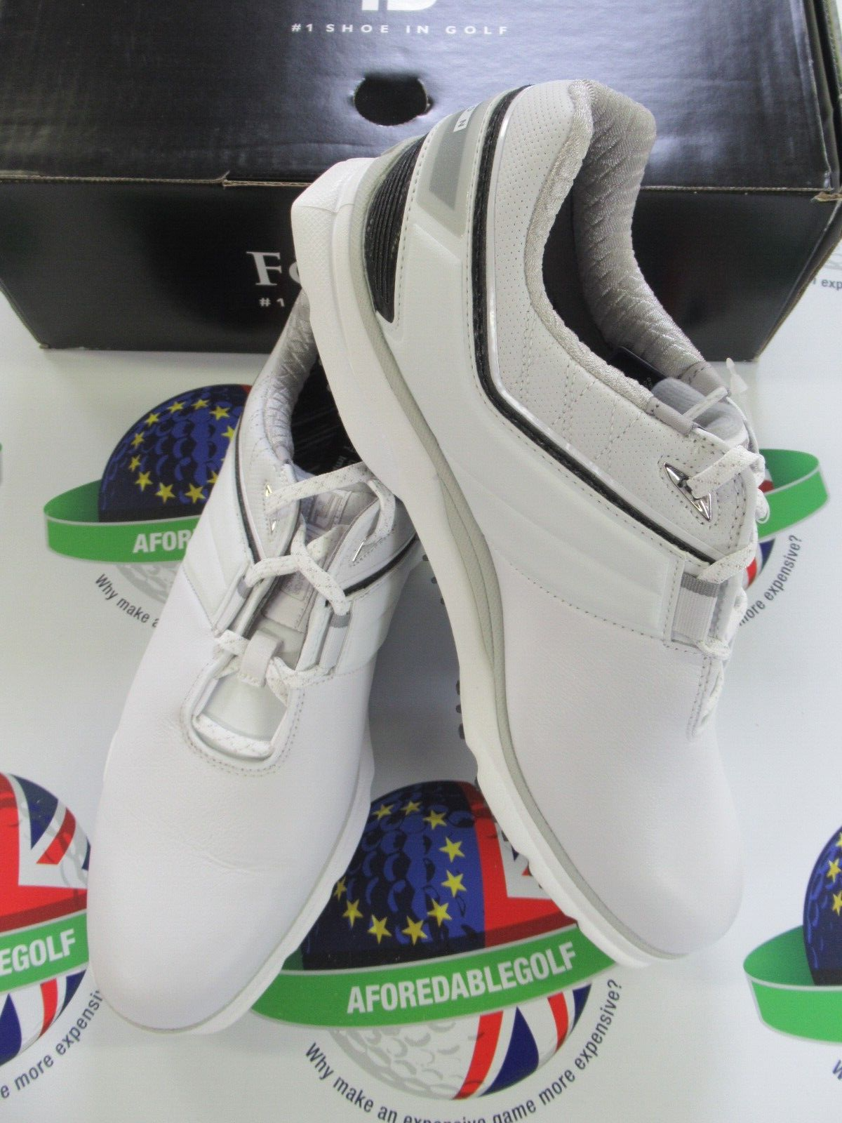 footjoy pro sl carbon waterproof golf shoes 53079k white/black size 8.5 medium