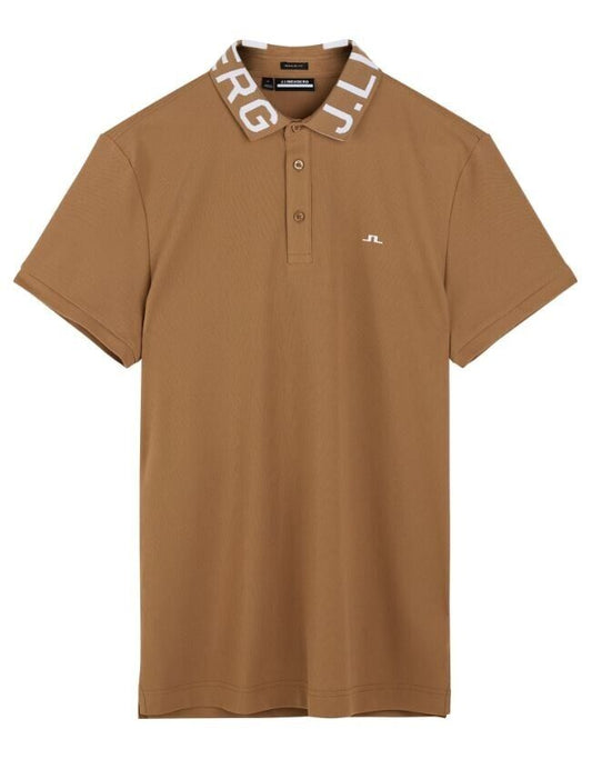 j lindeberg gus regular fit polo shirt tiger brown uk size large