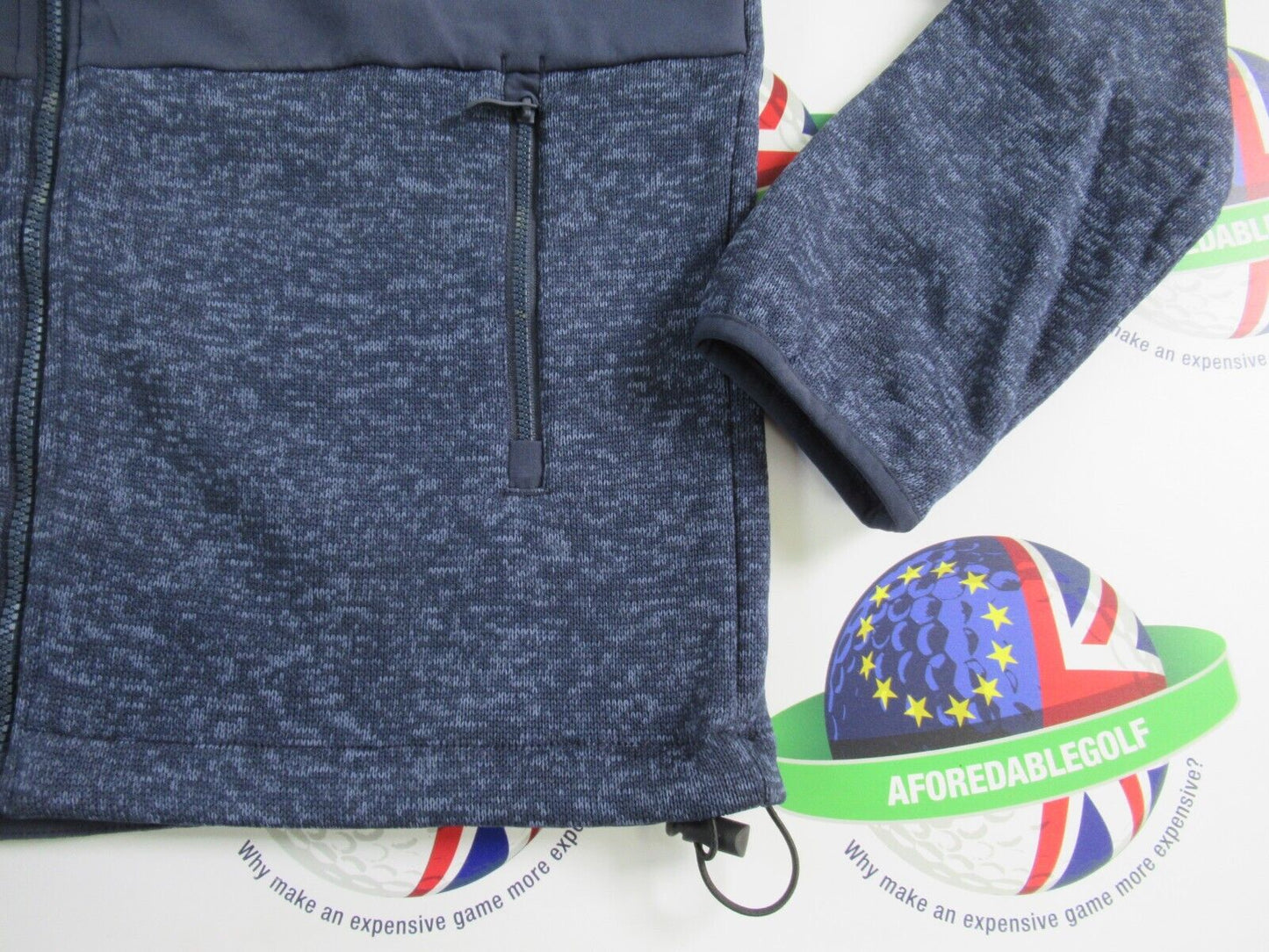 Original Penguin Golf Colour Block Thermal Fleece Black Iris Heather Small