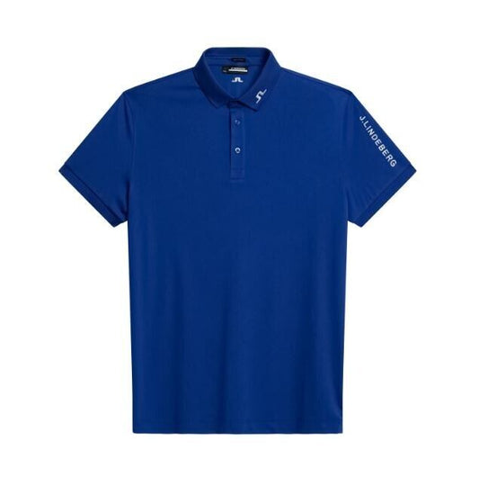 j lindeberg tour tech reg fit print polo shirt nautical blue small