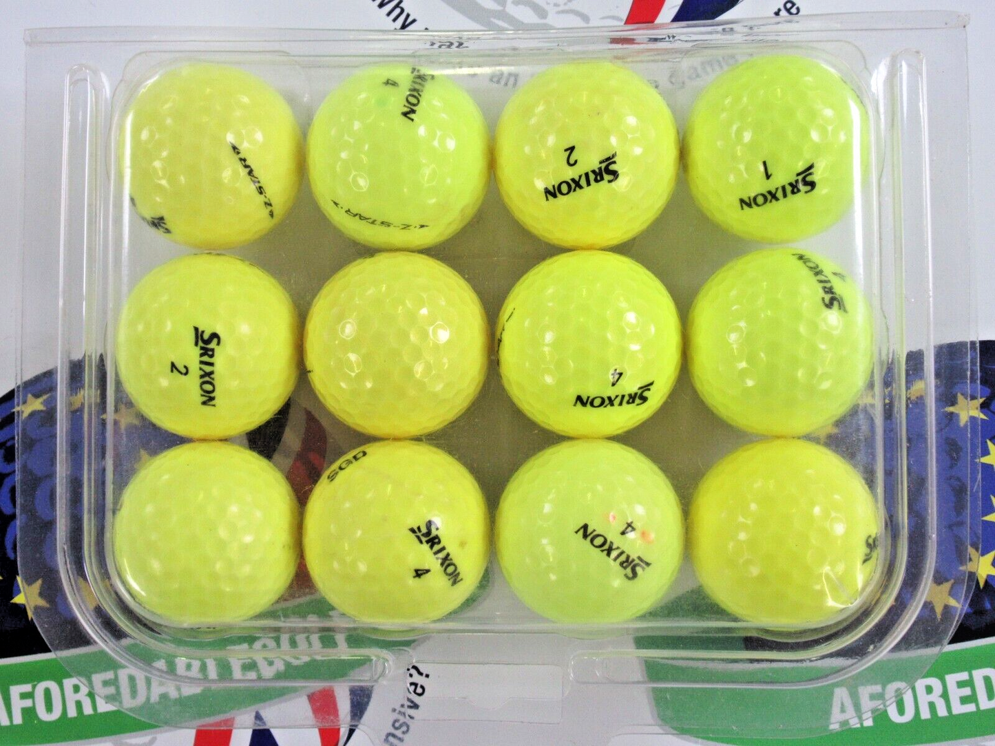 12 Srixon Z Star Optic Yellow Golf Balls Pearl/Pearl 1 Grade