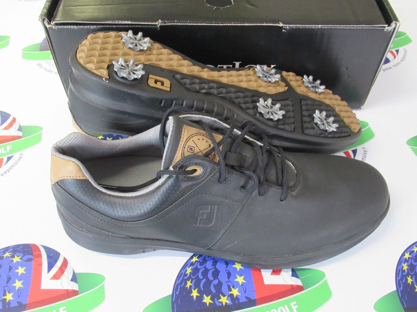 footjoy contour golf shoes 54194k black/copper uk size 10 wide/large
