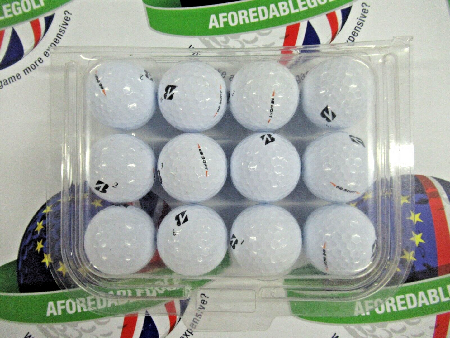 12 Bridgestone E6 Soft White Golf Balls Pearl/Pearl 1 Grade