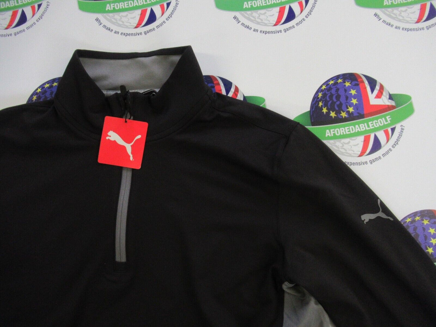 puma gamer colour block 1/4 zip pullover puma black uk size small