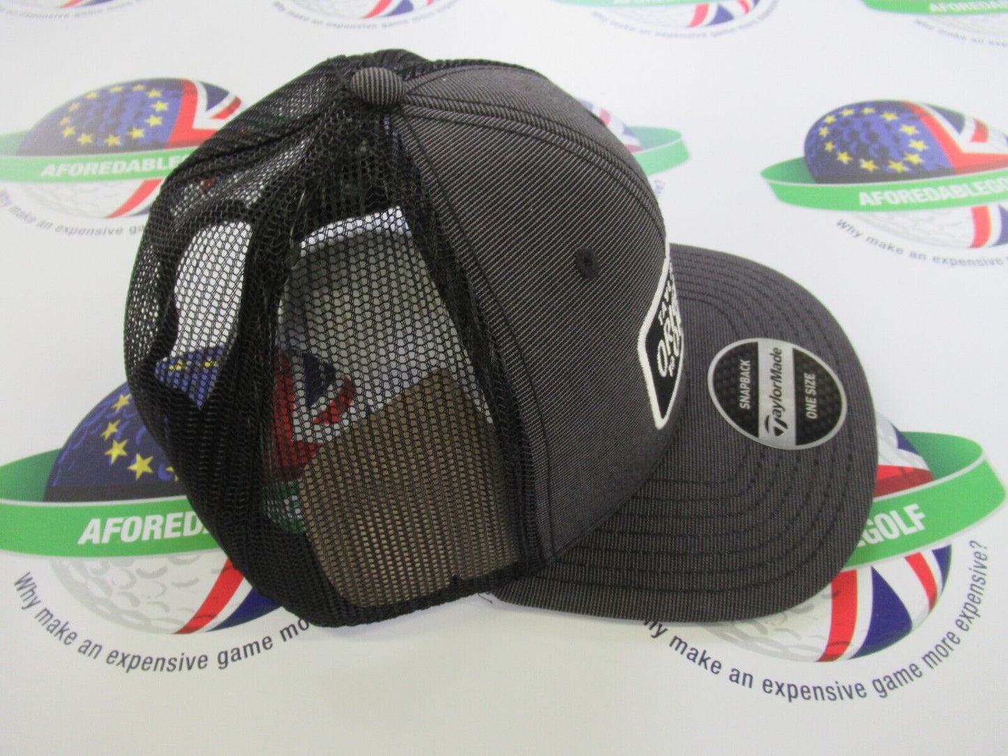Taylormade Grey/Black Mesh Snap Back Trucker Cap