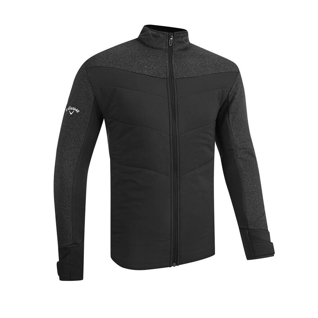 callaway primaloft thermal mixed media insulated jacket black/grey uk size medium