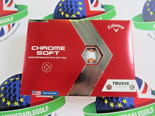 new 12 callaway chrome soft truvis orange dog paw limited edition golf balls