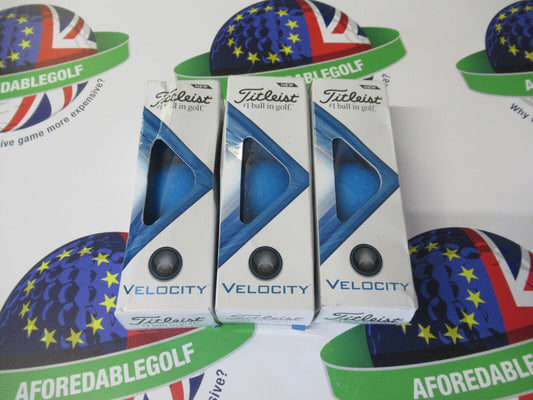new 3/4 dozen 9 titleist velocity matte blue golf balls