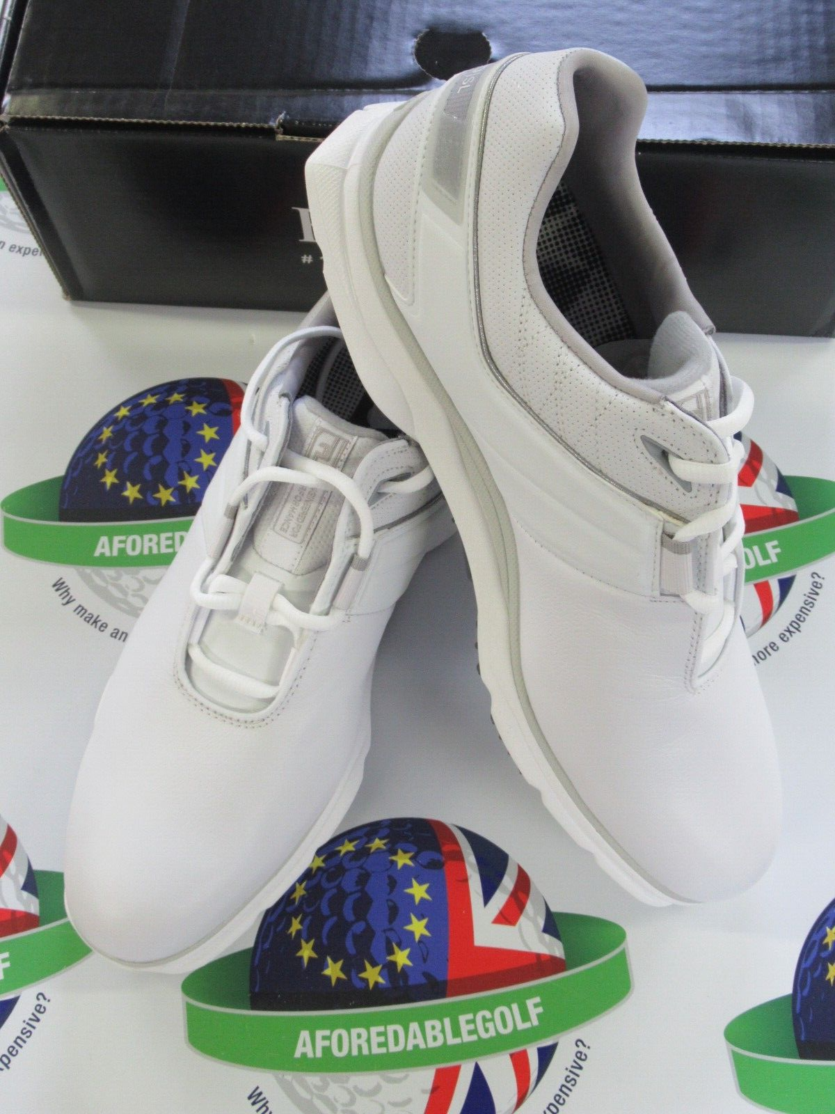 footjoy pro sl waterproof golf shoes 53070k white/silver uk size 11 medium