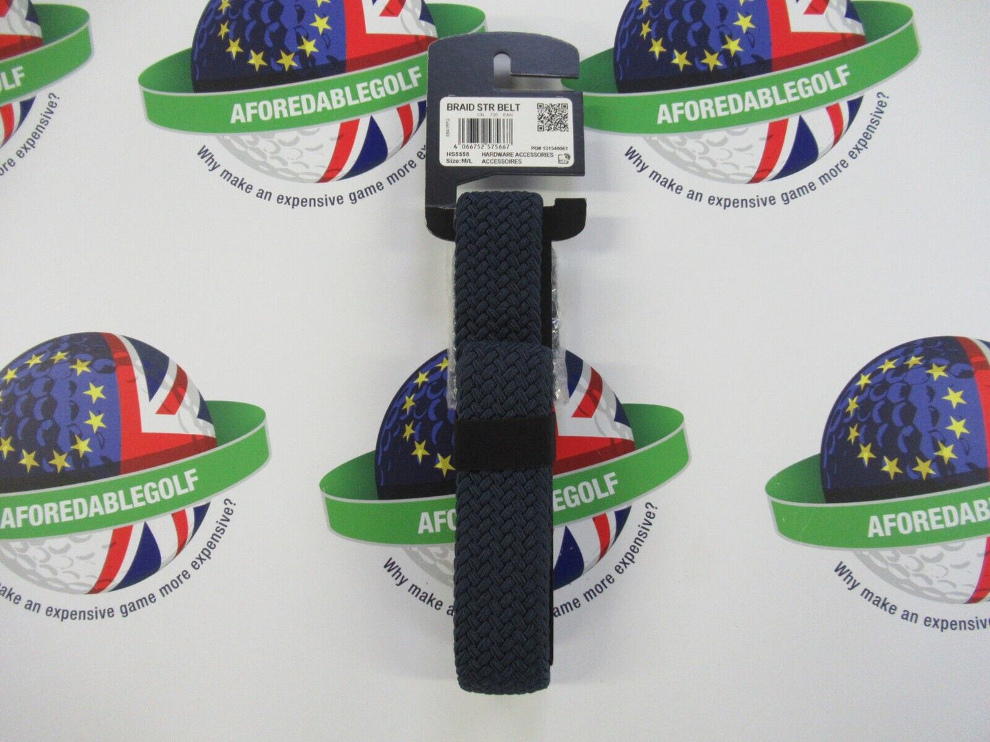Adidas Golf Braided Stretch Belt Navy Size Medium/Large