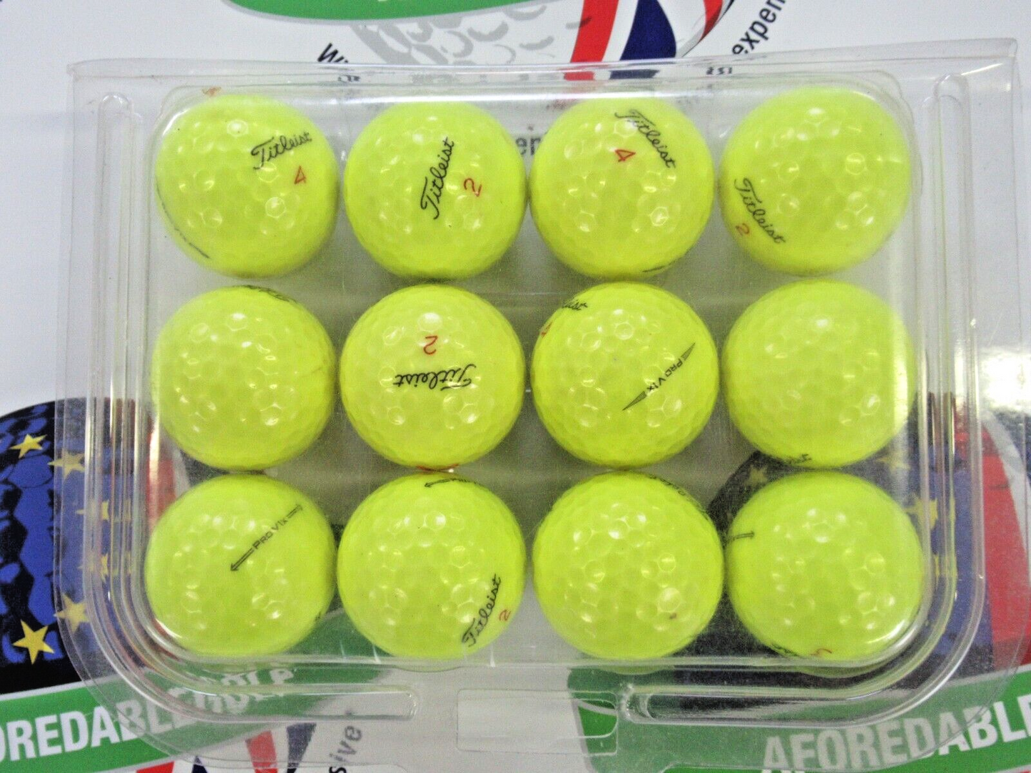 12 Titleist Pro V1 X Optic Yellow Golf Balls Pearl/Pearl 1 Grade
