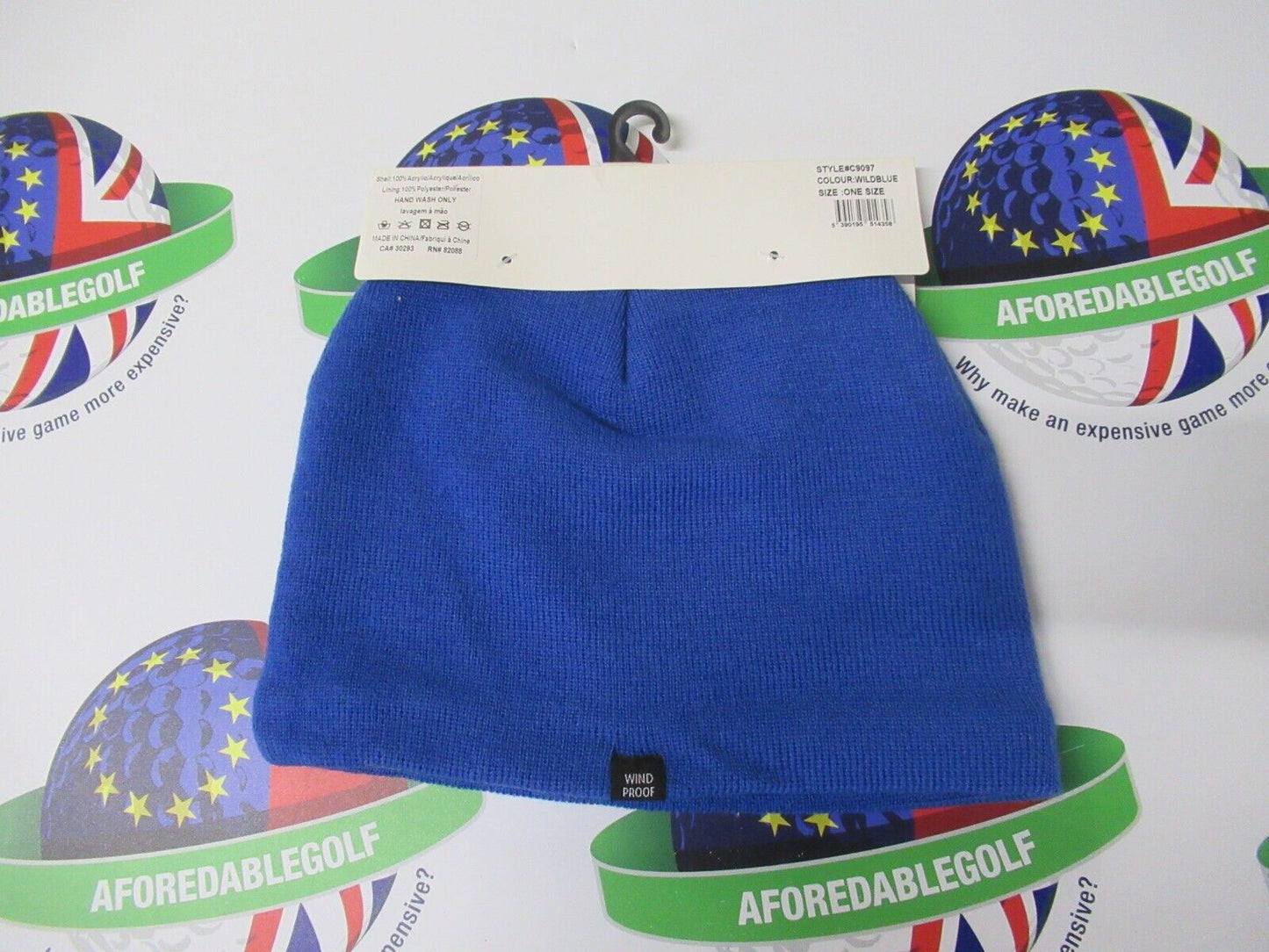 Calvin Klein Golf Wild Blue Fleece Lined Windproof Beanie