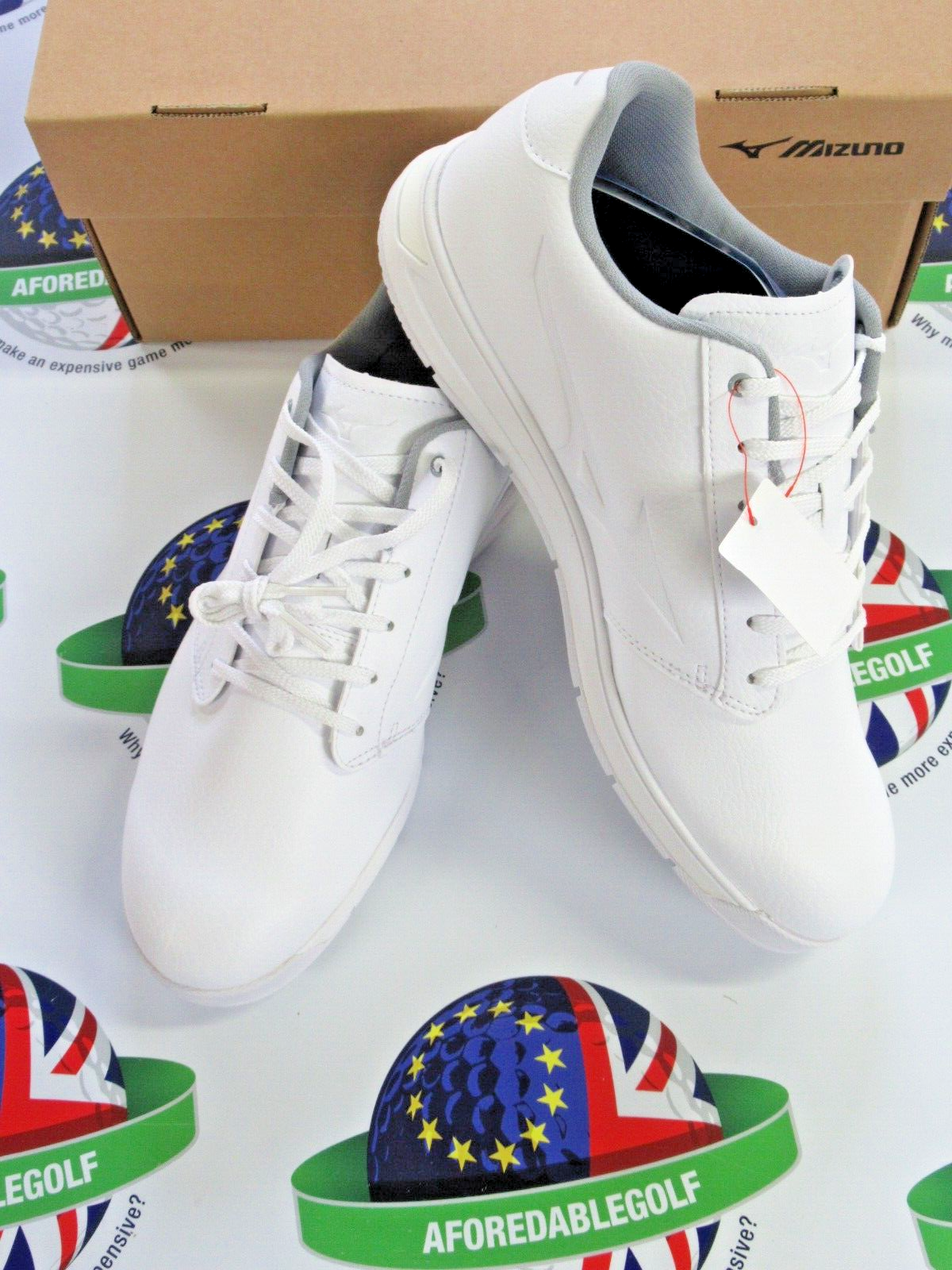 Mizuno G-Style Fully Waterproof White Golf Shoes UK Size 9.5