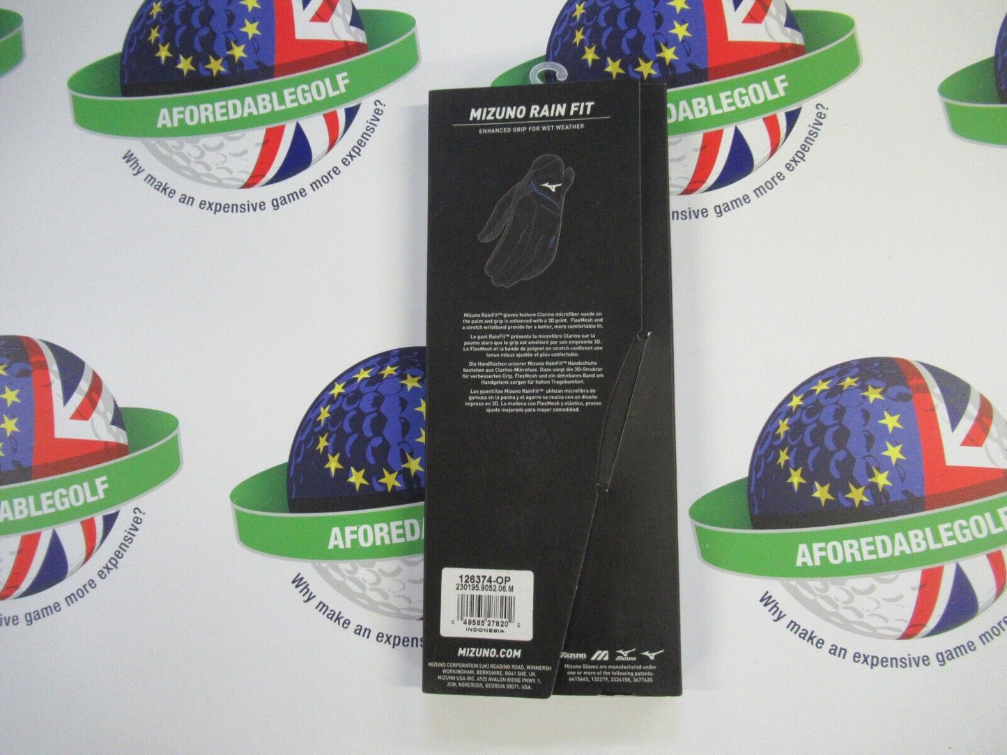 Mizuno Womens Black Raingrip Golf Gloves (1 Pair) Left & Right Gloves Medium