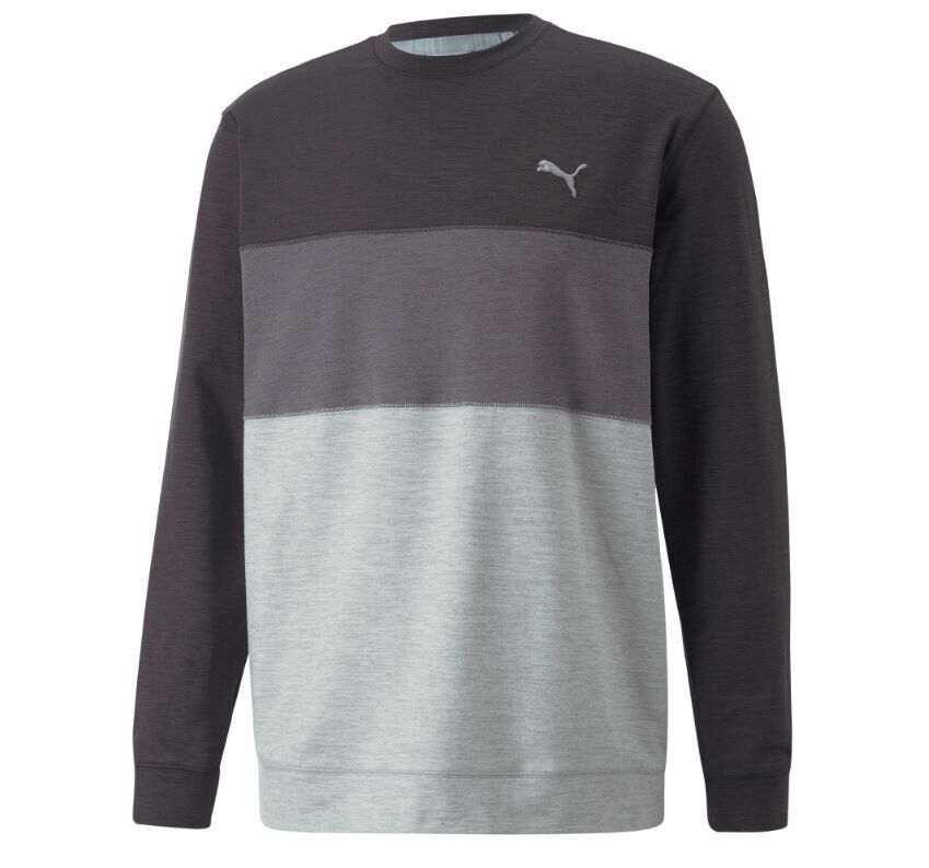 Puma Cloudspun Colourblock Crew Neck Top Grey/Light Grey UK Size Large