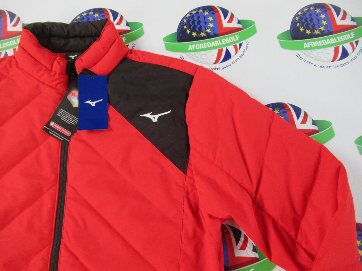 Mizuno Breath Thermo Move Down Jacket Red UK Size Medium