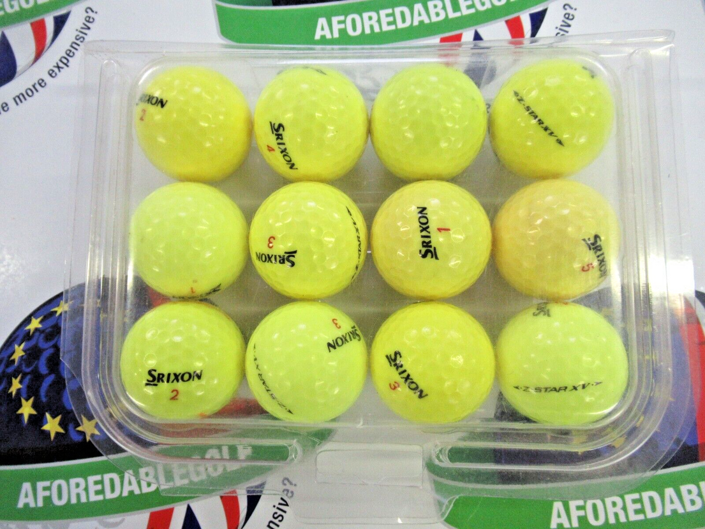 12 Srixon Z Star Xv Optic Yellow Golf Balls Pearl/Pearl 1 Grade
