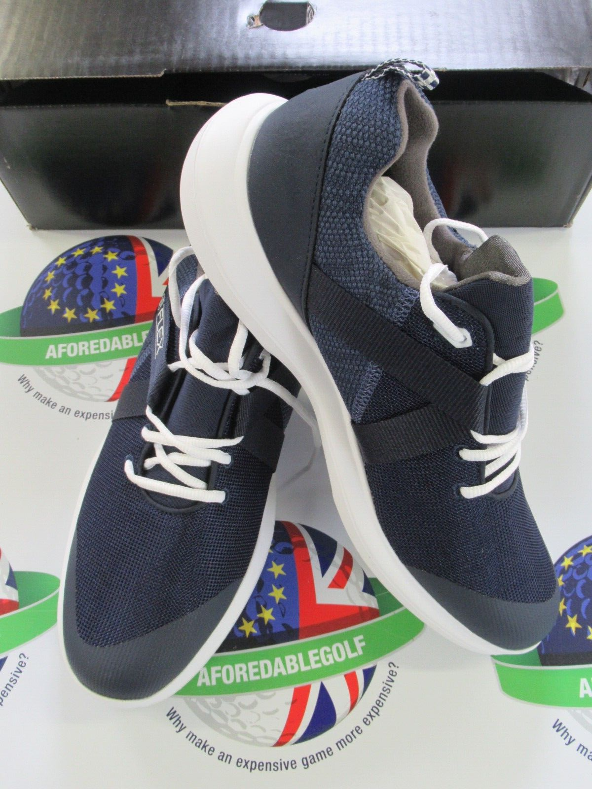 footjoy flex golf shoes 56102k navy/white uk size 8.5 medium