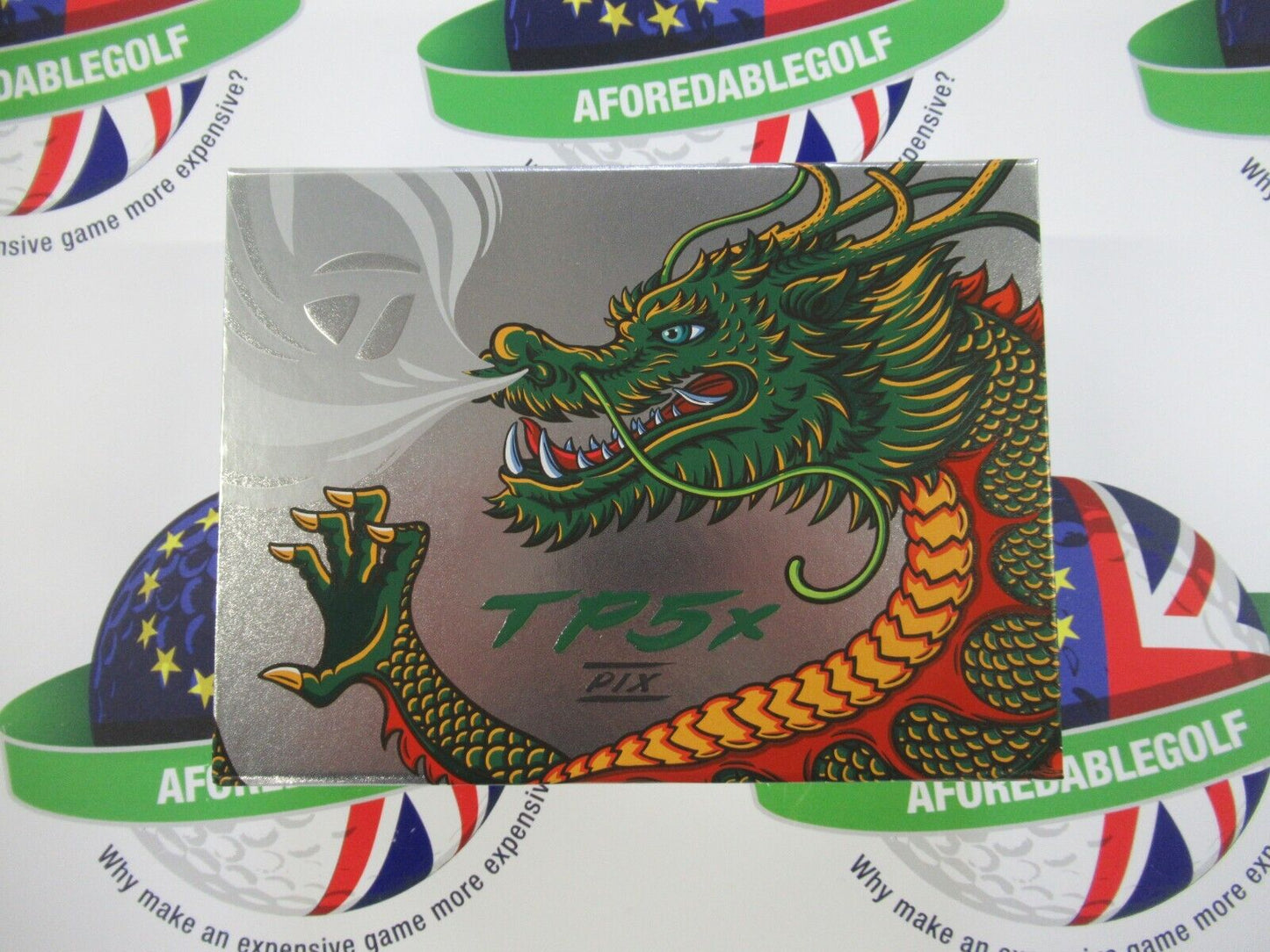New 12 Taylormade Vault Limited Edition Tp5 X Pix Dragon Silver Golf Balls