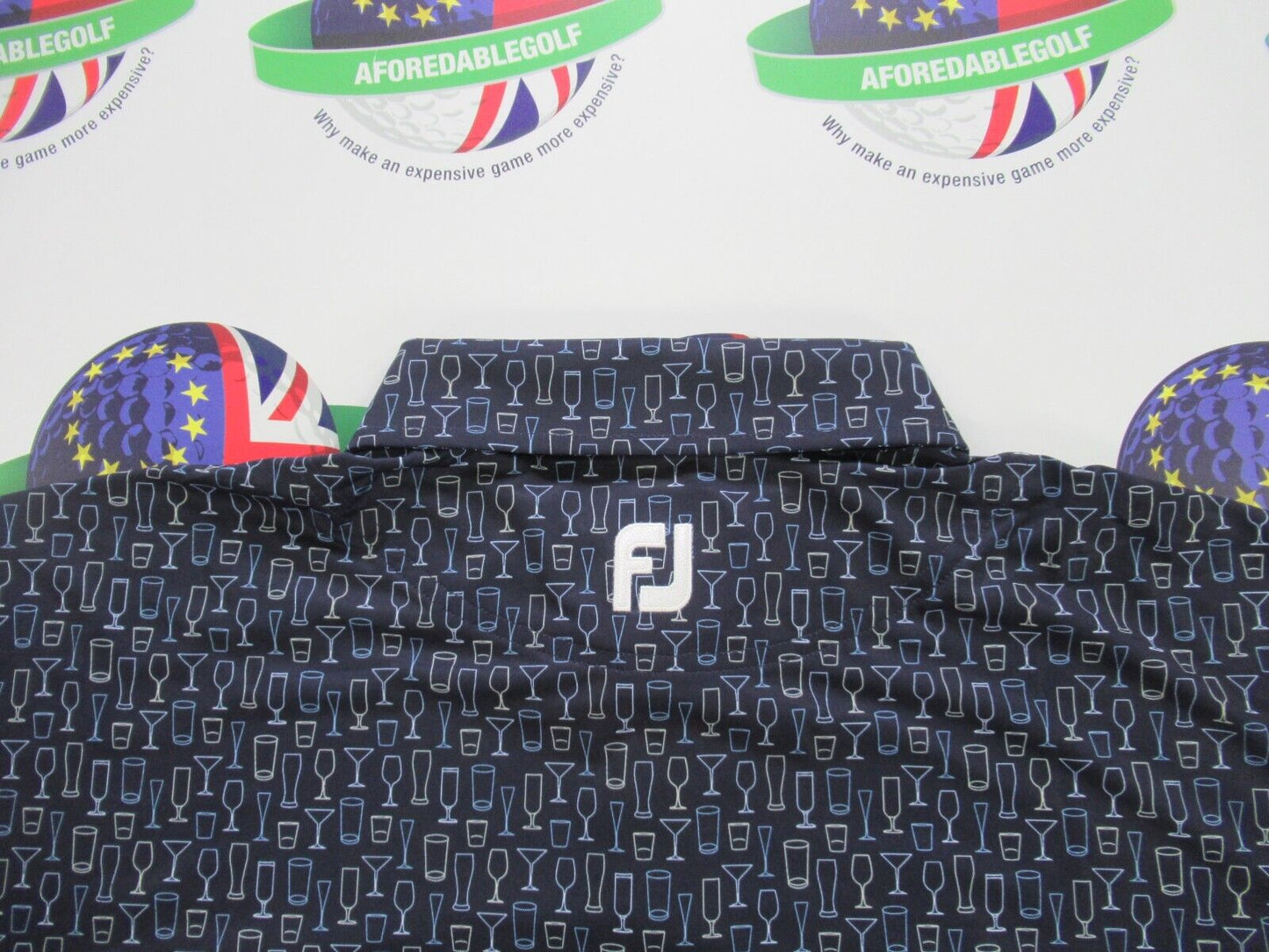 footjoy eu navy print polo shirt uk size xxl