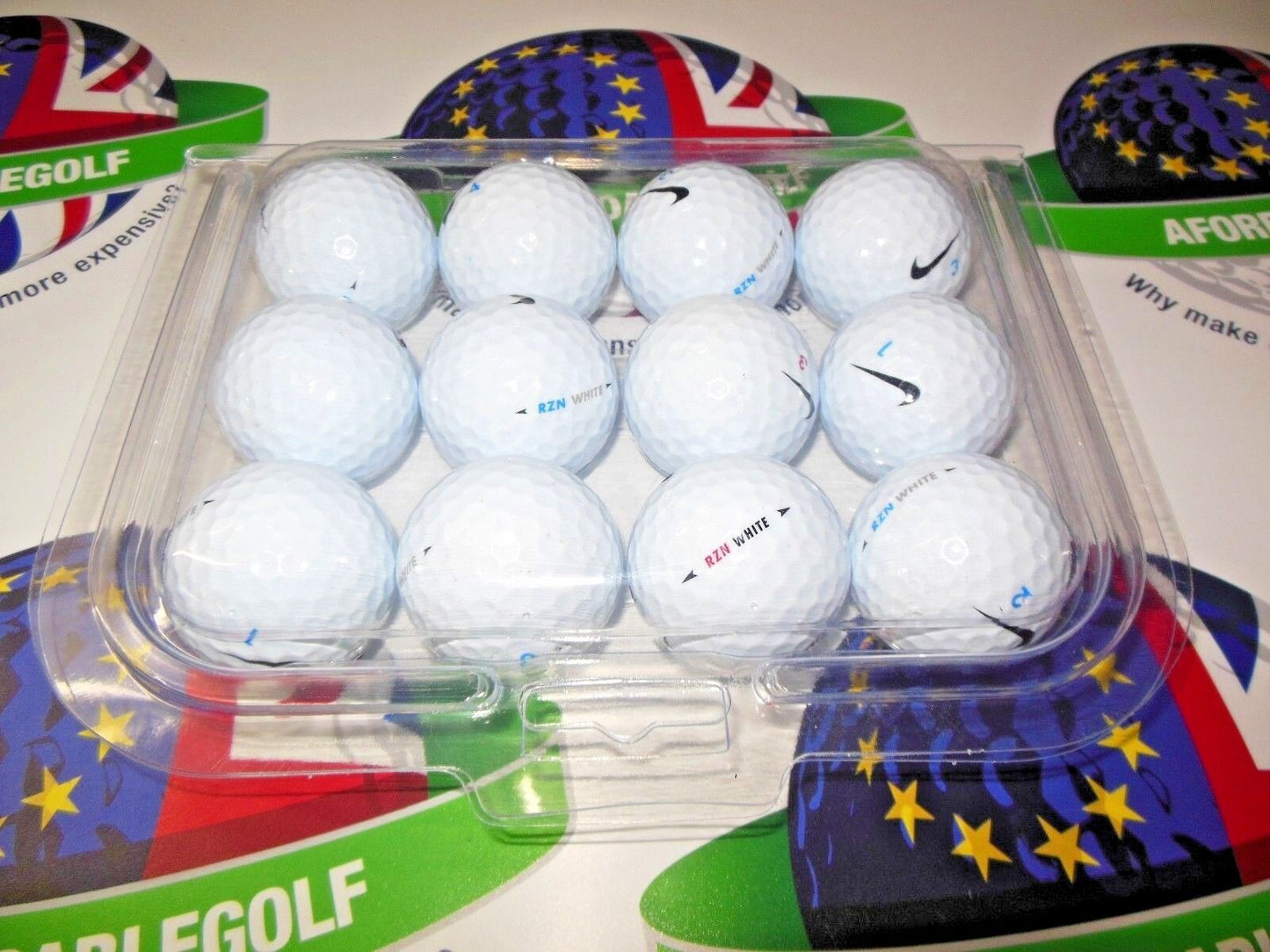 12 nike golf rzn white golf balls pearl/pearl 1 grade