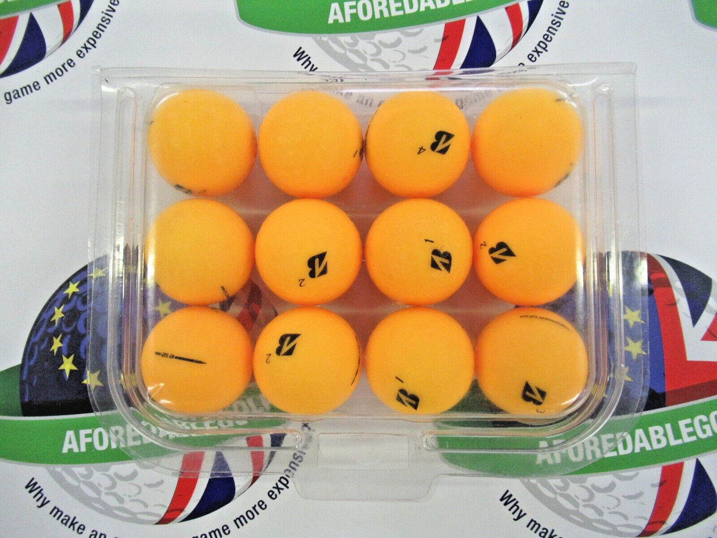 12 Bridgestone E12 Orange Matte Golf Balls Pearl/Pearl 1 Grade
