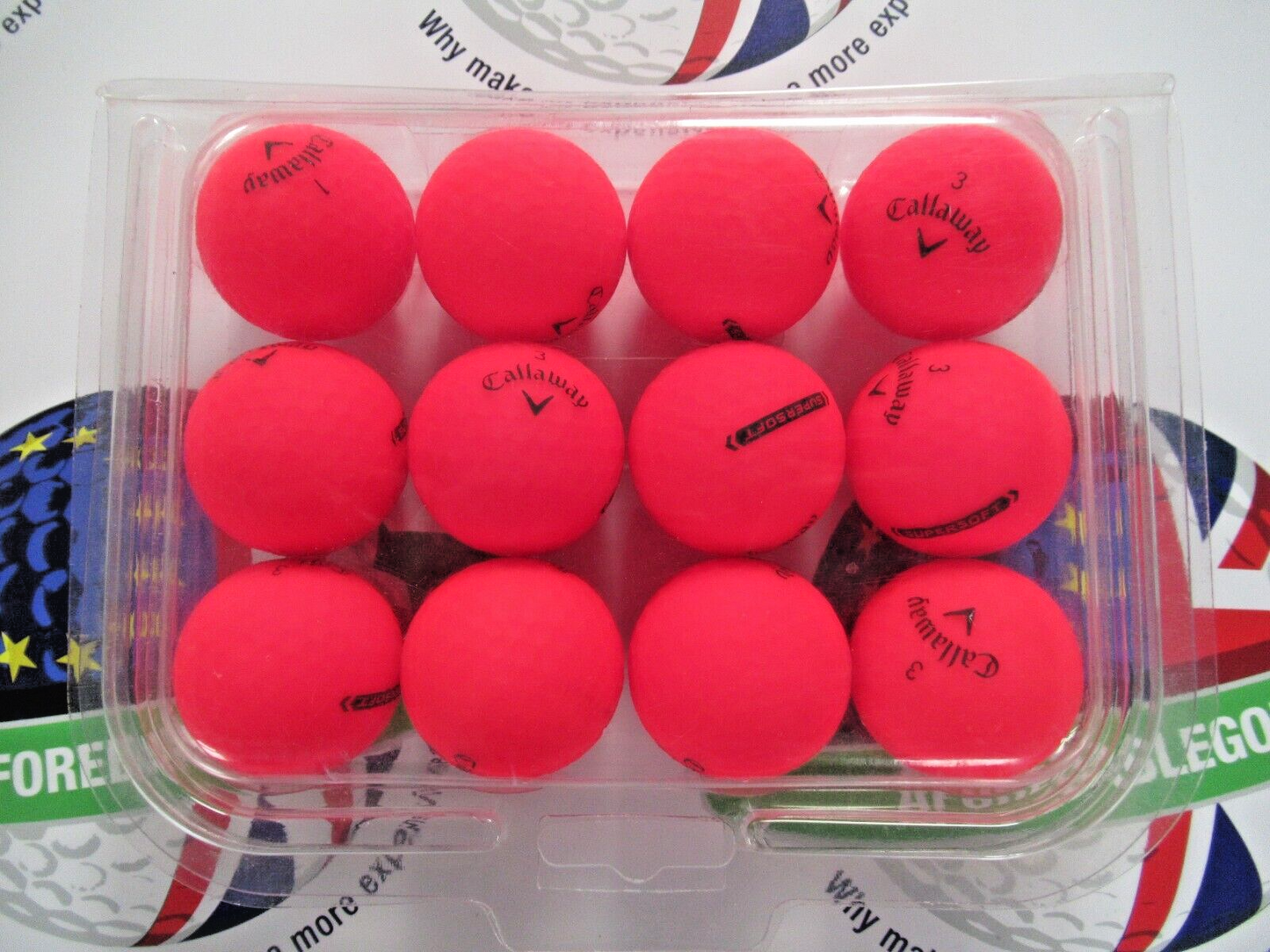 12 callaway supersoft red matte finish golf balls pearl/pearl 1 grade