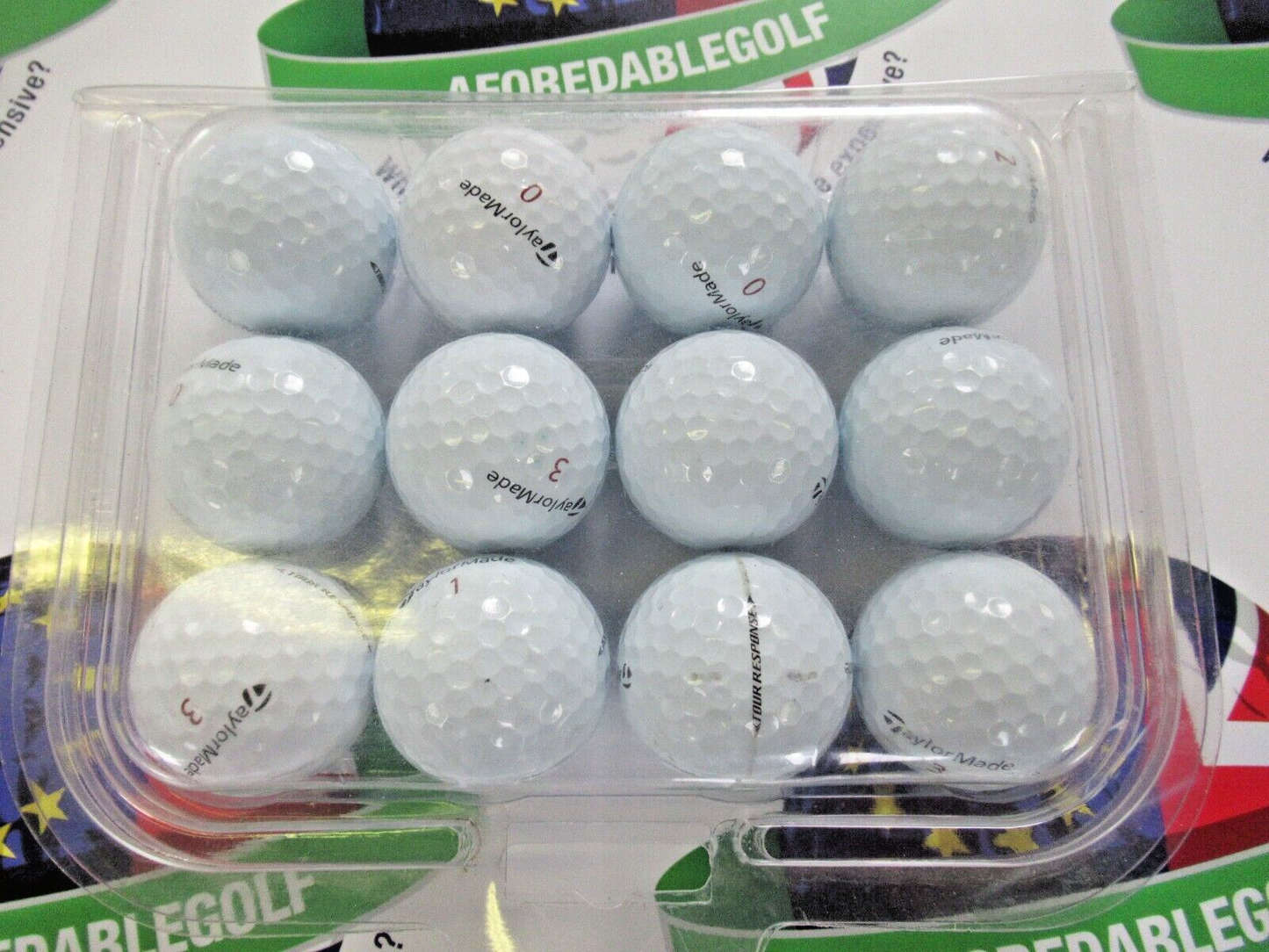 12 Taylormade Tour Response Golf Balls Pearl/Pearl 1 Grade