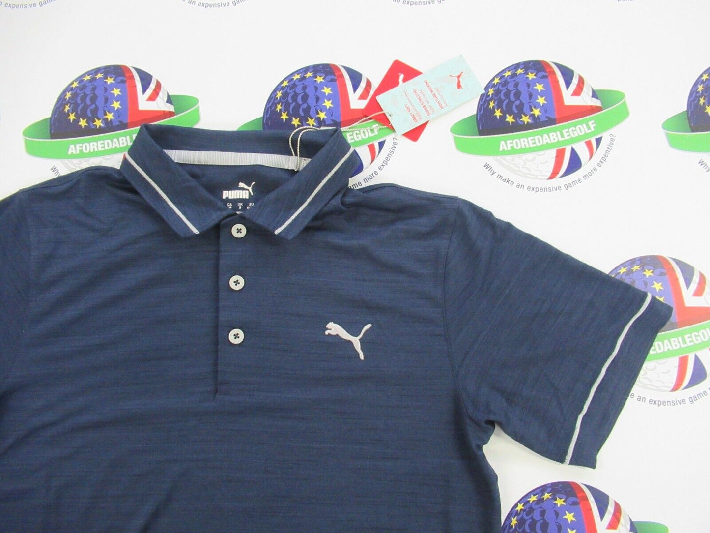 Puma Cloudspun Monarch Polo Shirt Navy Blazer/High Rise UK Size Small