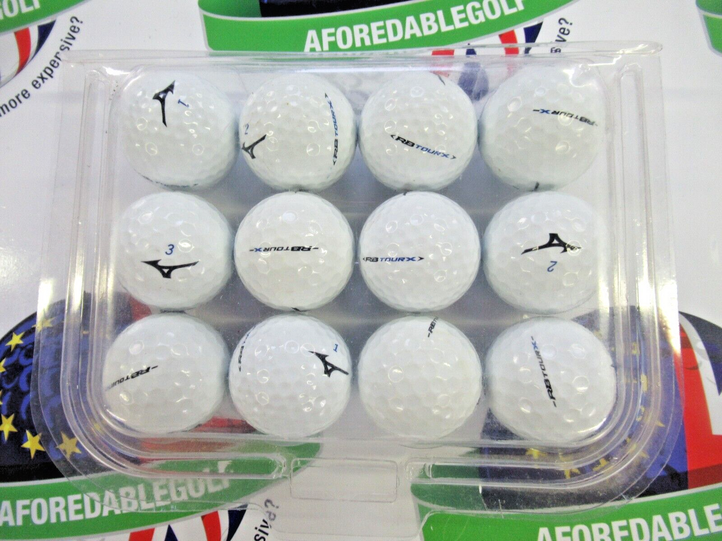 12 Mizuno Rb Tour X Golf Balls Pearl/Pearl 1 Grade